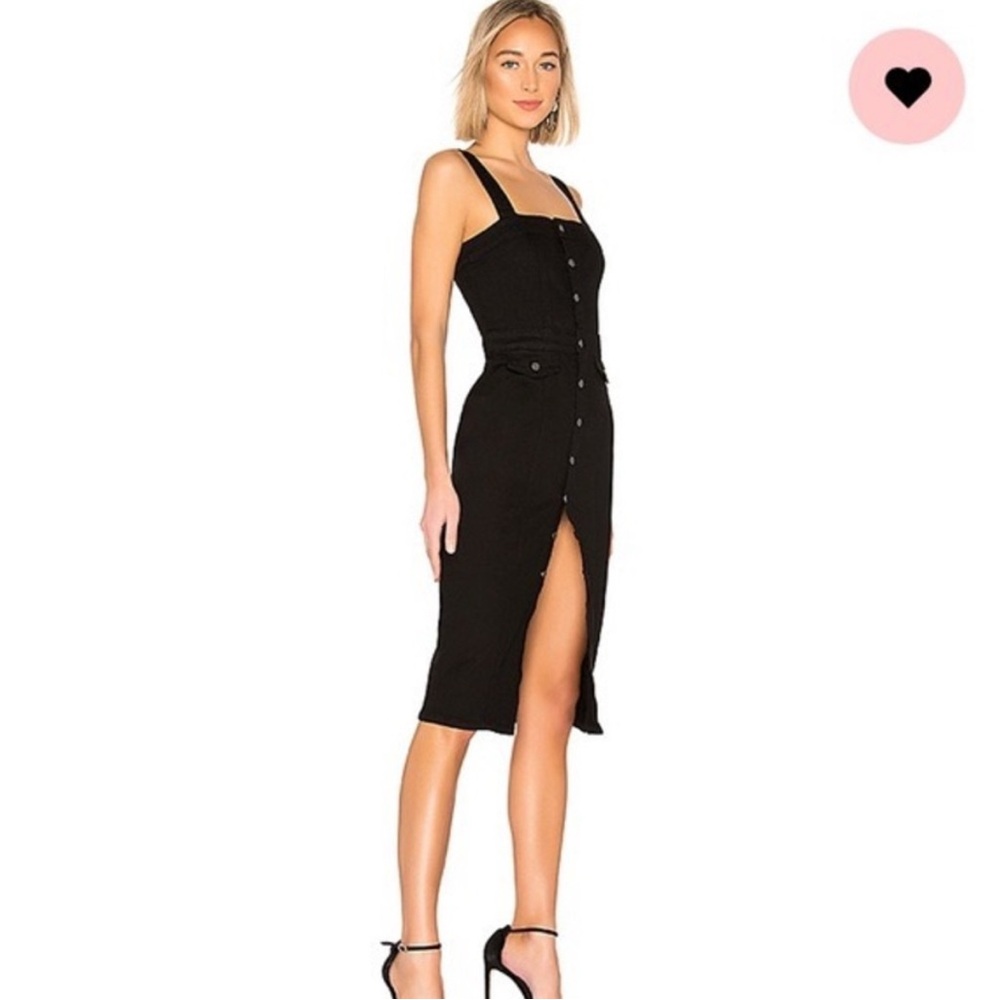 GRLFRND Black Denim Dress